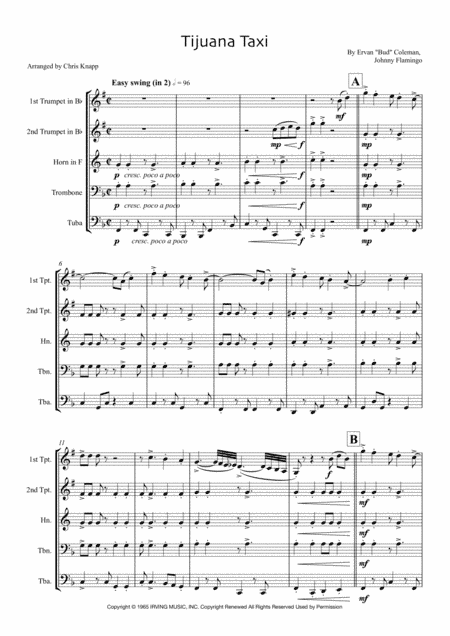 Tijuana Taxi (arr. Chris Knapp)
