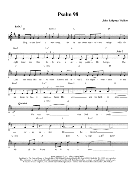 Sing to the Lord a New Song (Psalm 98)