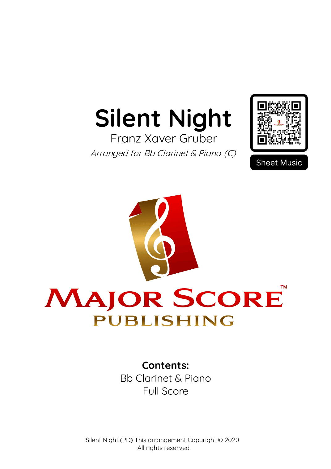 Silent Night | Clarinet & Piano (C) (arr. MAJOR SCORE PUBLISHING TM.)