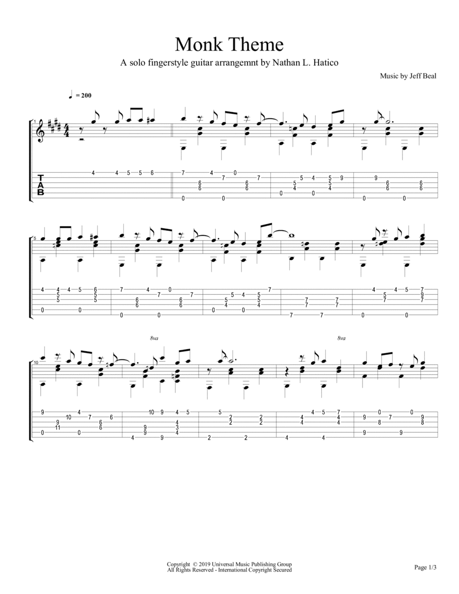 Monk Theme (arr. Nathan L. Hatico)