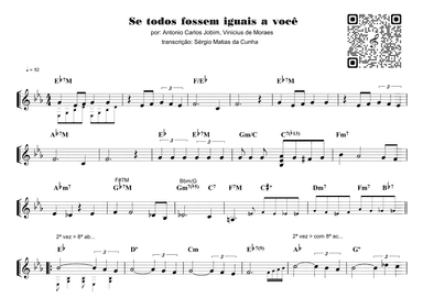 Se Todos Fossem Iguais A Voce (arr. Piano)