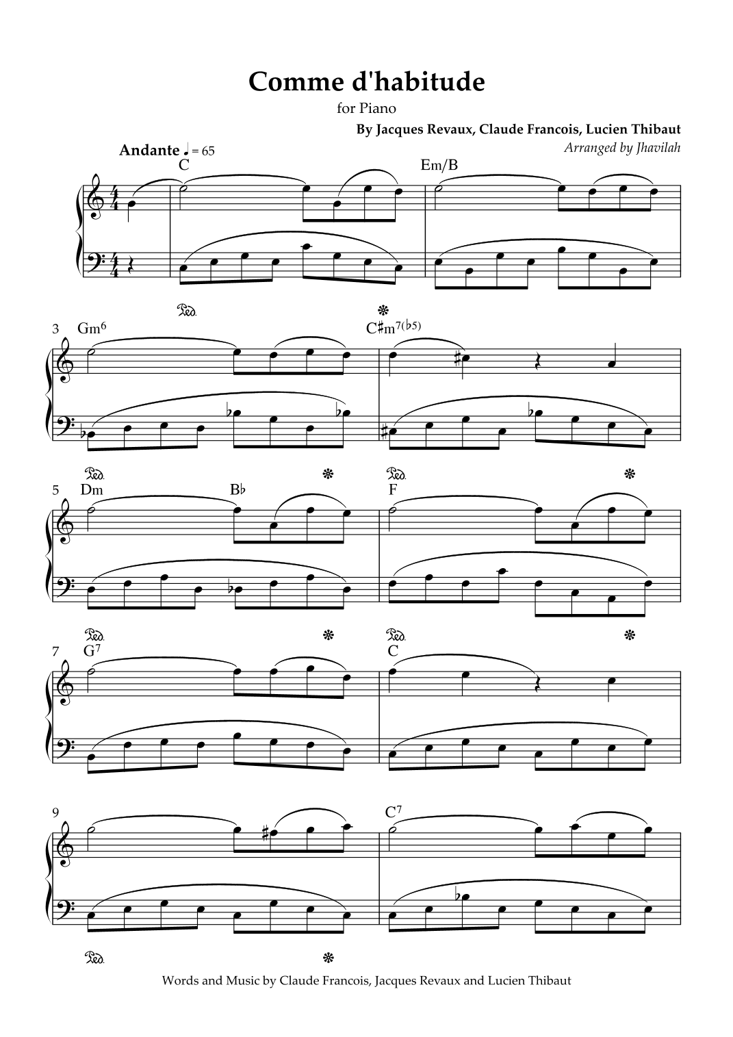 Comme D'habitude (arr. Jhavilah)