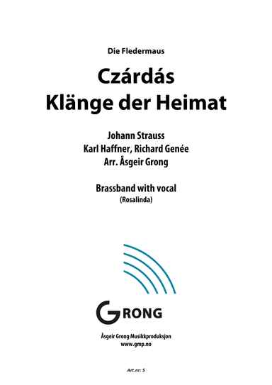 Czárdás Klänge der Heima - Die Fledermaus (arr. Åsgeir Grong)