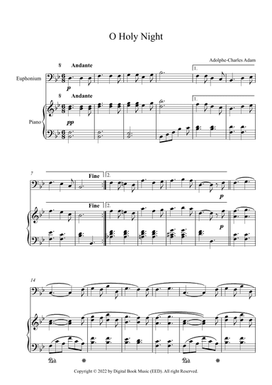 O Holy Night - Adolphe-Charles Adam (Euphonium + Piano) (arr. Digital Book Music)