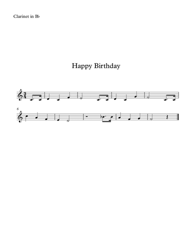 Happy Birthday for Beginners (arr. SongBird Music)