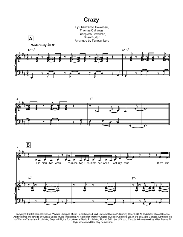 Crazy (arr. Tunescribers)