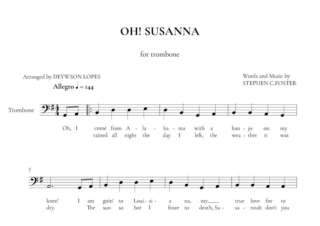 Oh! Susanna (arr. Deywson Lopes)