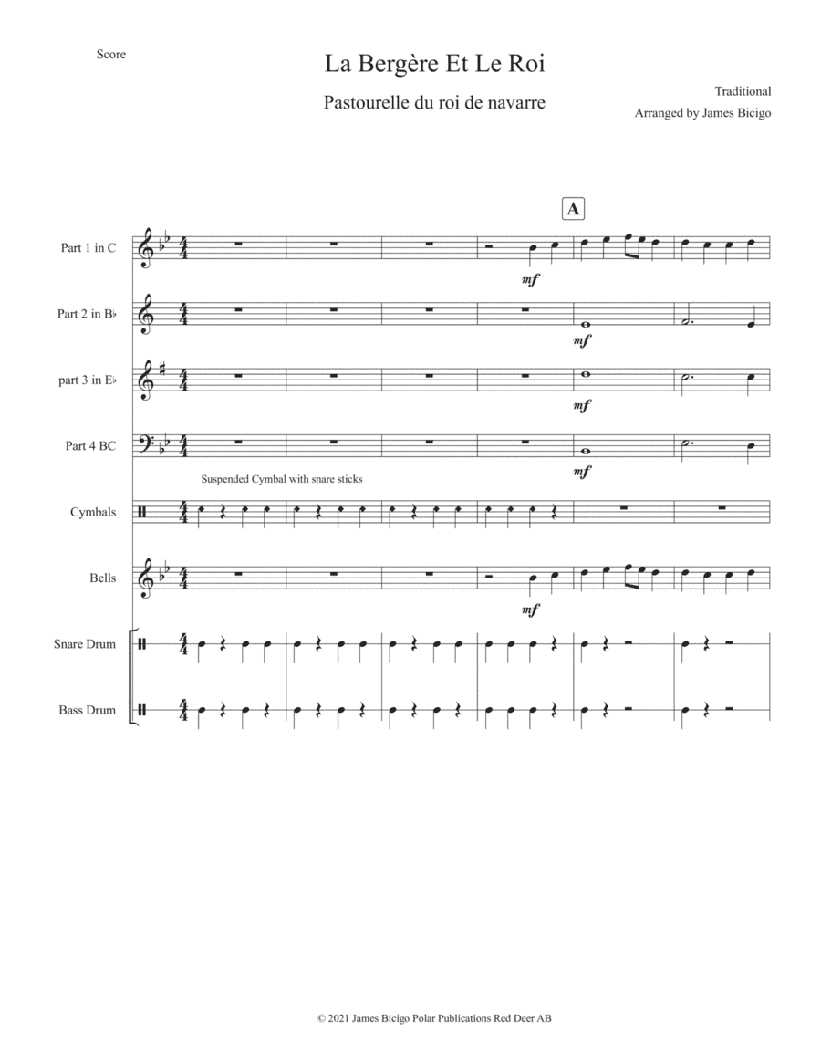 La Bergère Et Le Roi (arr. James Bicigo)