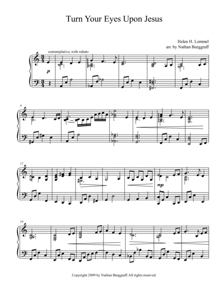 Turn Your Eyes Upon Jesus (arr. Nathan Burggraff)