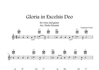 Gloria in excelsis Deo (F major - TABS - no lyrics) (arr. Duda Oriontte)