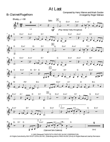 At Last (arr. Roger Wallace)