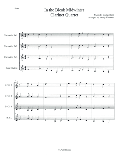 In the Bleak Midwinter for Clarinet Quartet (arr. Jeremy Corcoran)