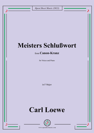 Loewe-Meisters Schlußwort,in F Major (arr. OSM Press)