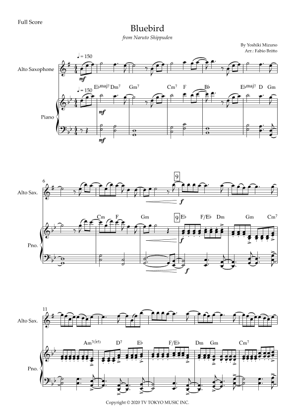 Ikimono Gakari's Blue Bird (arr. Fabio Britto)