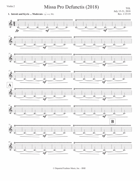 Missa Pro Defunctis (2018) violin 2 part