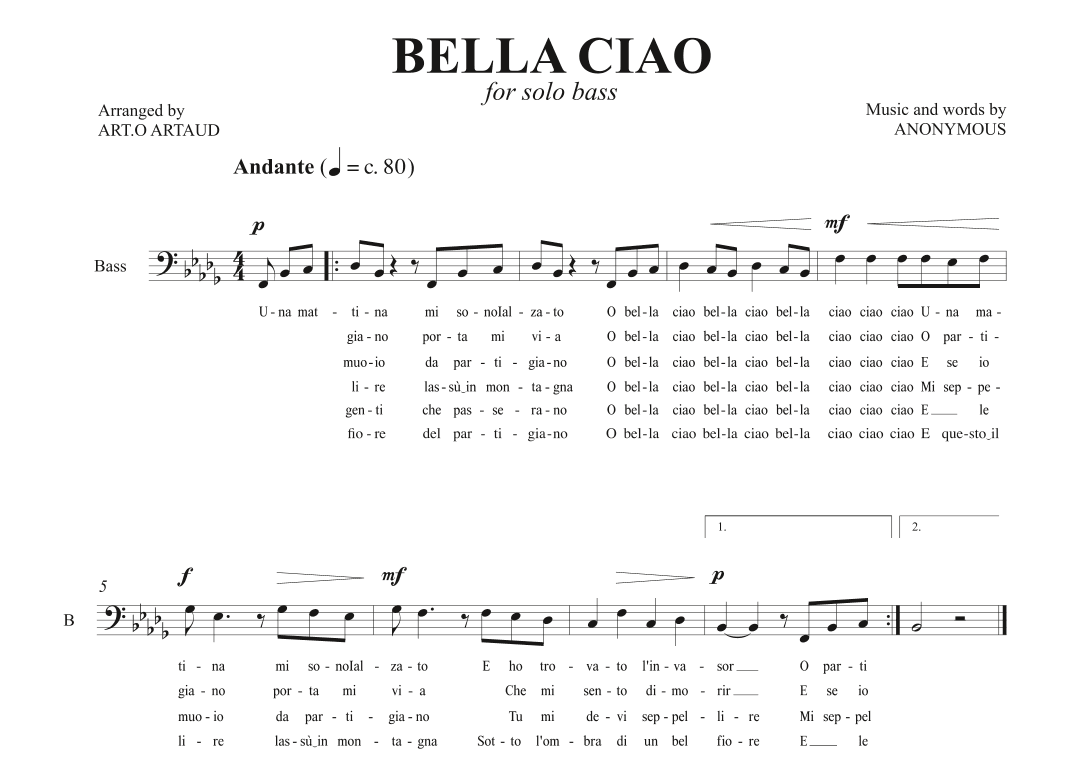 Bella Ciao (arr. Art.o Artaud)
