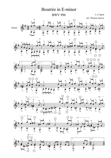 Bourée (Guitar) (arr. Thomas Jancso)