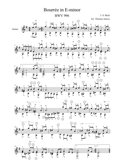 Bourée (Guitar) (arr. Thomas Jancso)