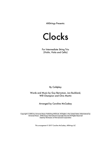Clocks (arr. Caroline McCaskey)