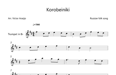 Korobeiniki  (from Tetris) - Trumpet Lead Sheet (arr. Victor Araújo)