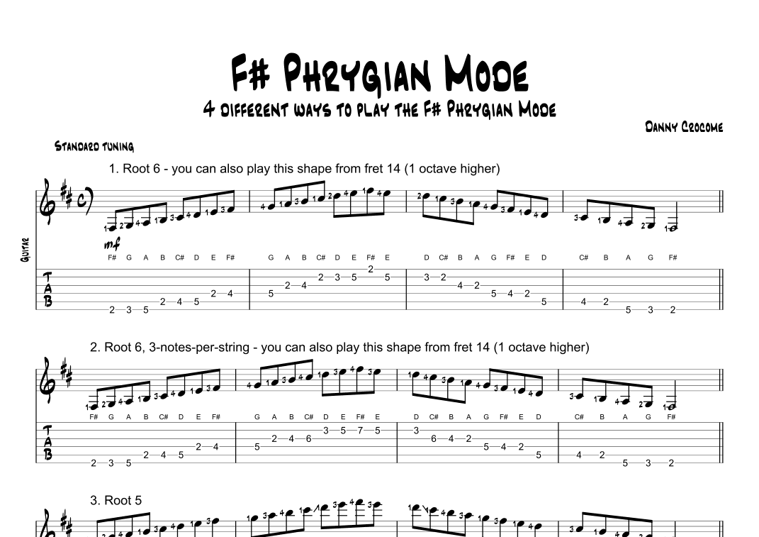F# Phrygian Mode (4 Ways to Play)