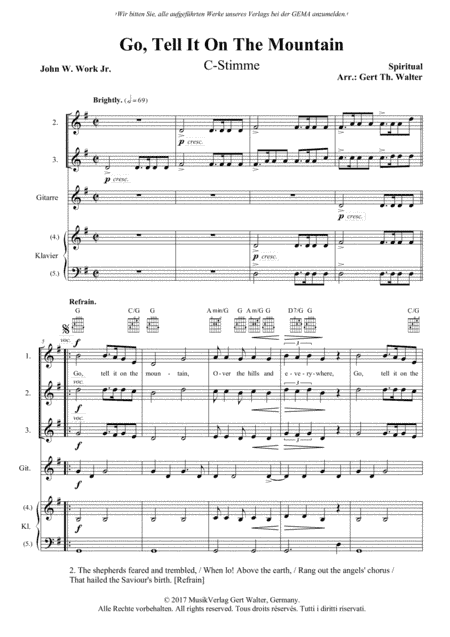 Go, Tell It On The Mountain (arr. Gert Th. Walter)