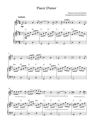 Piacer d'amor (Pleasure of love) (arr. Kaiserin Rebecca)