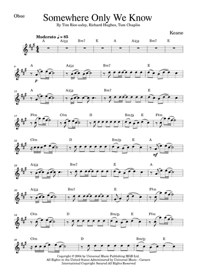 Somewhere Only We Know (arr. Golden Skull Editions)
