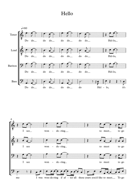 Hello (arr. Anders Lindqvist)