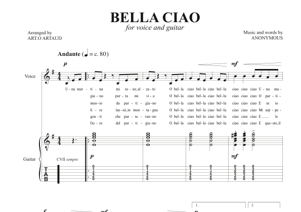 Bella Ciao (arr. Art.o Artaud)