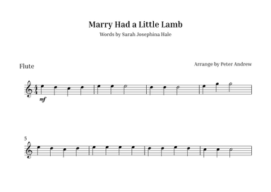 Marry Had  a Little Lamb (arr. Peter Andrew)