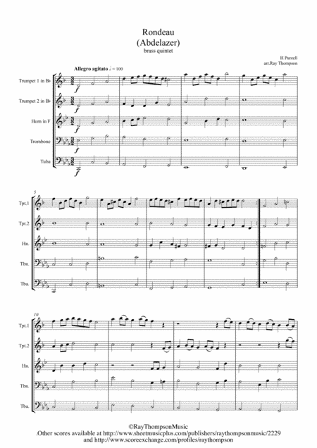 Purcell: Rondeau (Abdelazer) - brass quintet (arr. Ray Thompson)