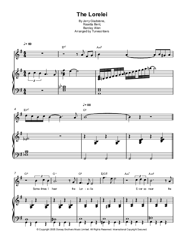The Lorelei (arr. Tunescribers)