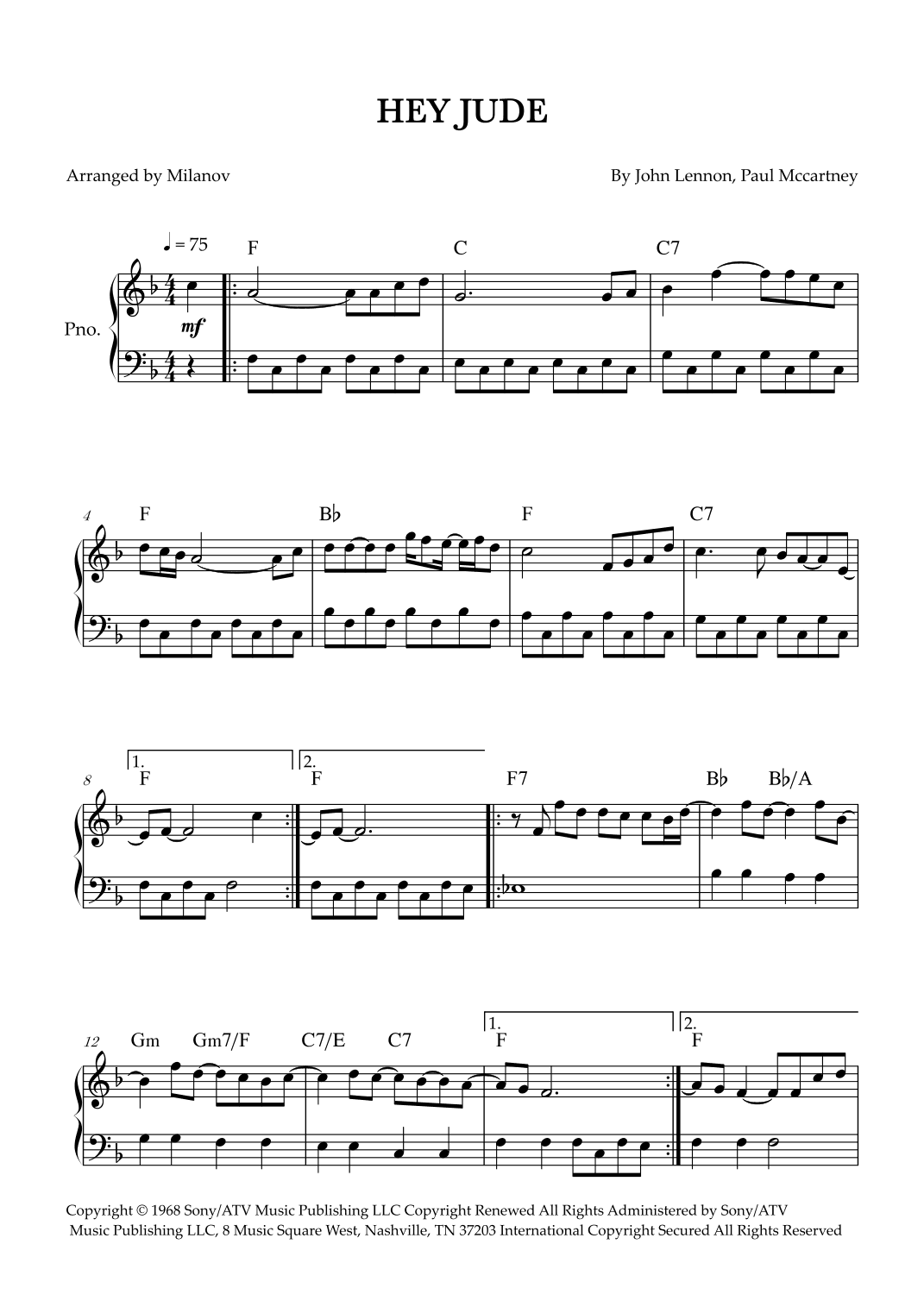 Hey Jude (arr. Milanov)