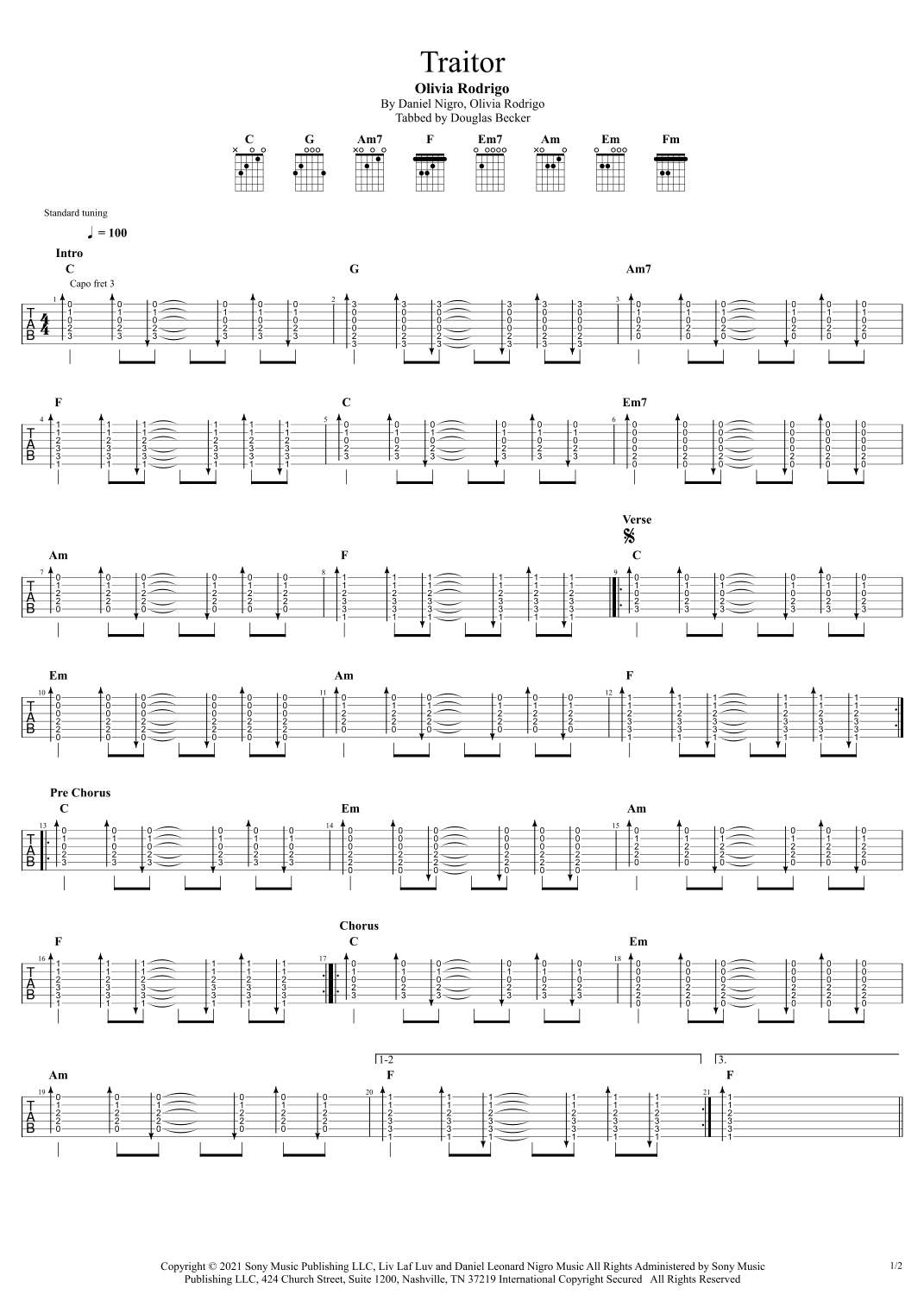 Traitor (arr. Douglas Becker)