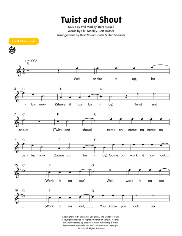 Twist And Shout (arr. Best Music Coach)