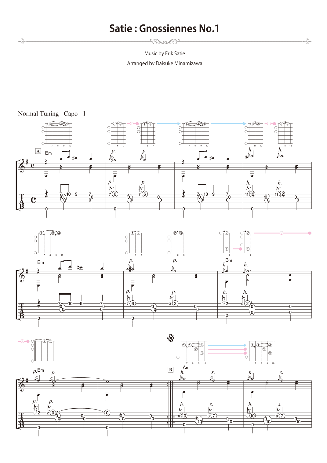 Satie : Gnossiennes No.1 [for solo acoustic guitar] (arr. Daisuke Minamizawa)
