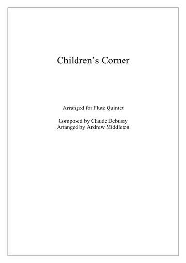 Children's Corner arranged for Flute Quintet (arr. Andrew Middleton)