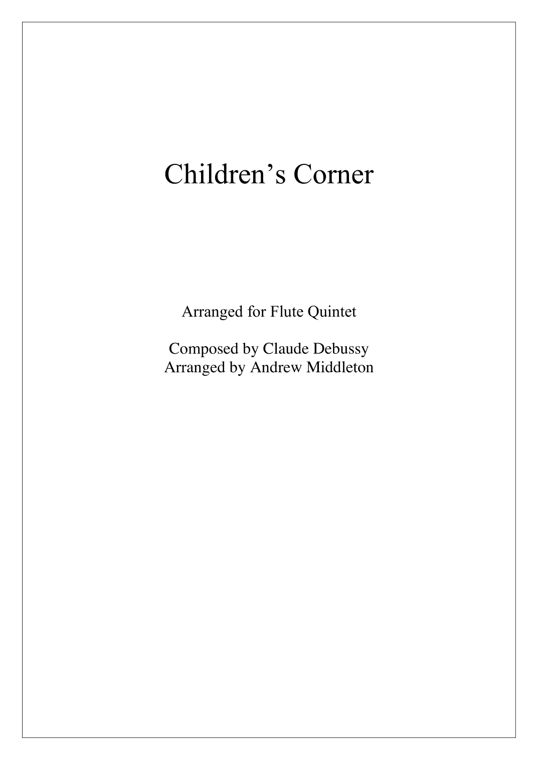 Children's Corner arranged for Flute Quintet (arr. Andrew Middleton)