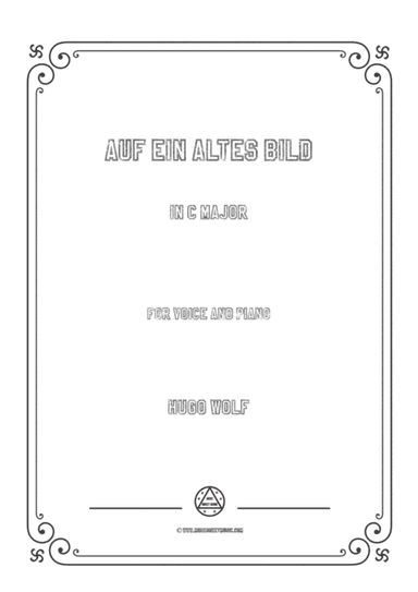Wolf-Auf ein altes Bild in C Major,for Voice and Piano (arr. MSM)