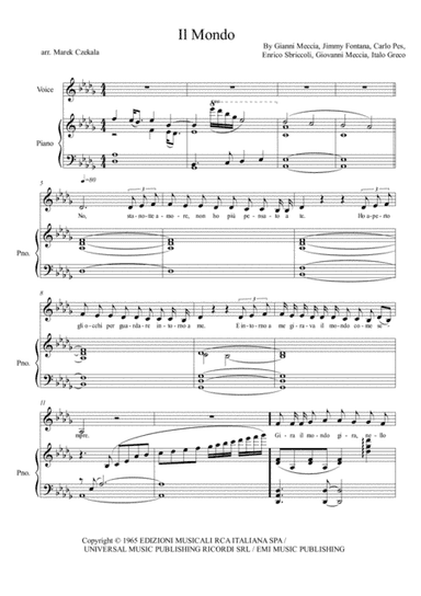 Il Mondo (arr. Marek Czekala)
