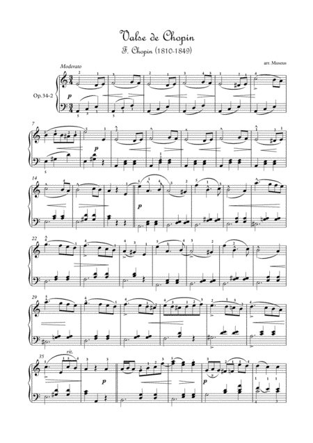 Masterpieces for easy piano 1 by F.Chopin and L.Duschek. (arr. PianoSheetNow)