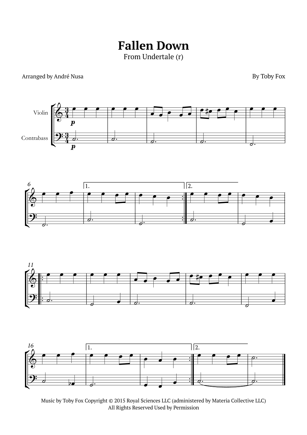Fallen Down (arr. André Nusa)