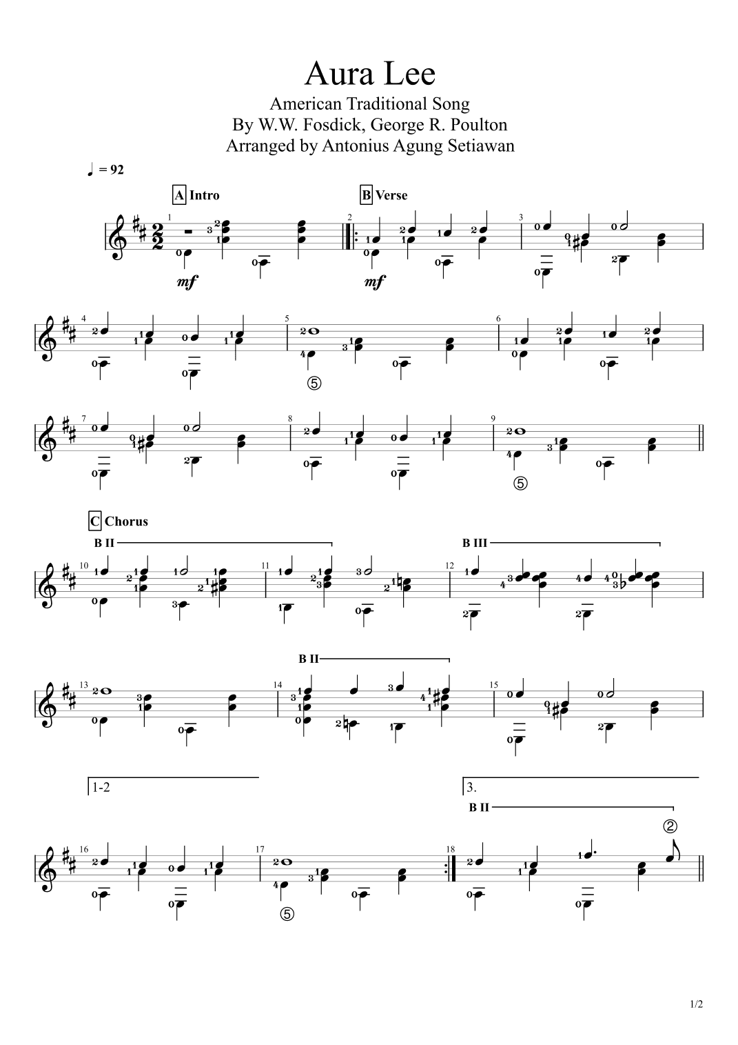 Aura Lee (arr. Antonius Agung Setiawan)