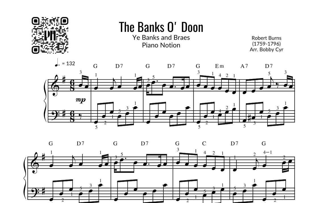 The Banks O' Doon - Ye Banks and Braes (Piano Solo) (arr. Bobby Cyr)