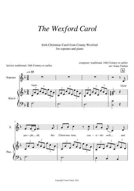 The Wexford Carol for sopran and piano (arr. Ivana Tuskan)