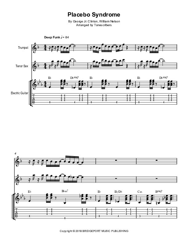 Placebo Syndrome (arr. Tunescribers)