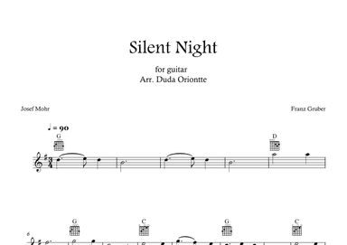 Silent Night (G major - TABS - no lyrics) (arr. Duda Oriontte)