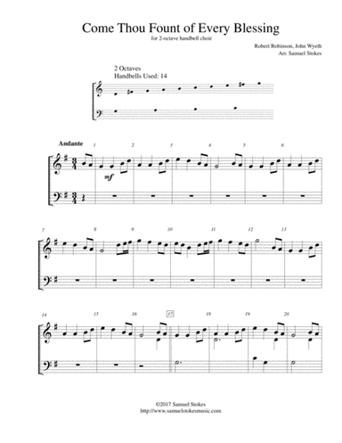 Come Thou Fount of Every Blessing - for 2-octave handbell choir (arr. Samuel Stokes)