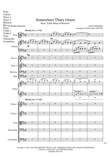 Somewhere That's Green (arr. Karl Logue)